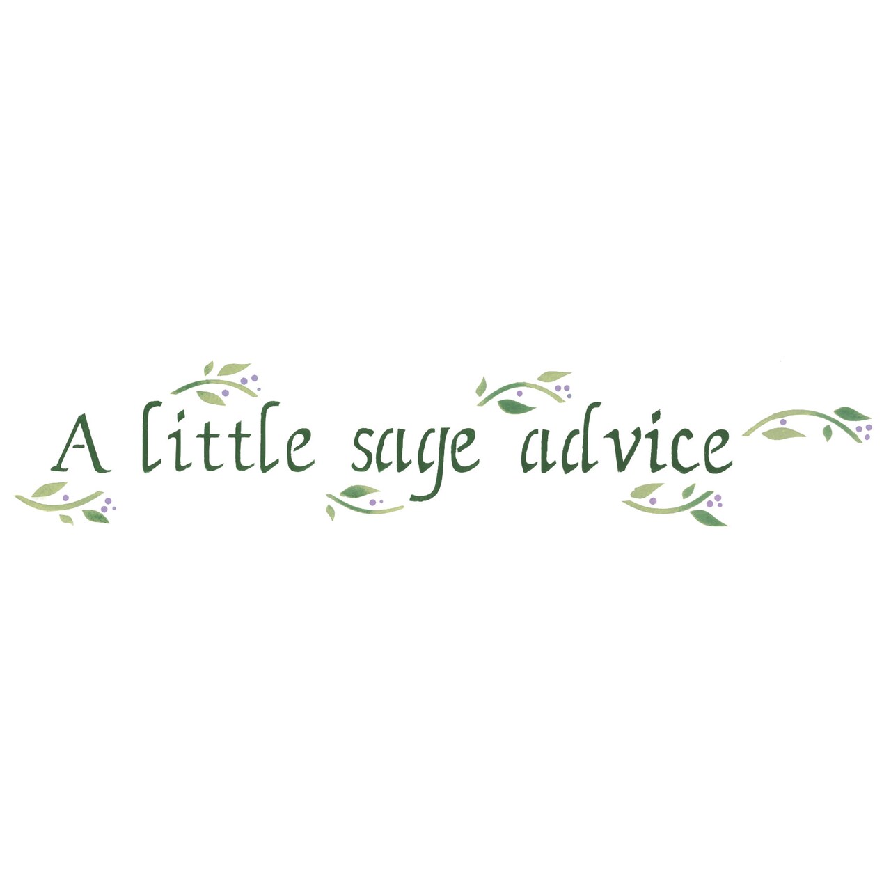Sage Advice Wall Stencil | 1797 by Designer Stencils | Word & Phrase Stencils | Reusable Art Craft Stencils for Painting on Walls, Canvas, Wood | Reusable Plastic Paint Stencil for Home Makeover | Easy to Use & Clean Art Stencil